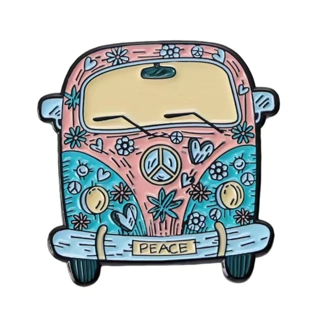3/$25 Boho Hippie Volkswagen Van Bus Pin Badge Brooch